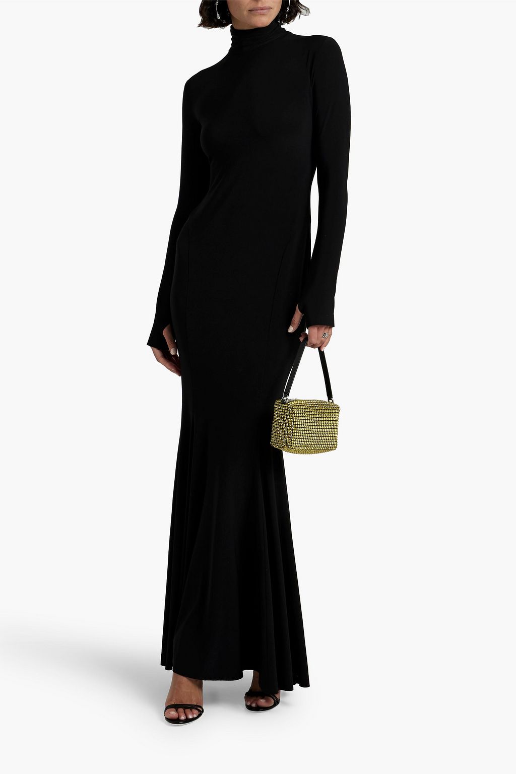 NORMA KAMALI Cutout stretch-jersey turtleneck maxi dress | THE OUTNET