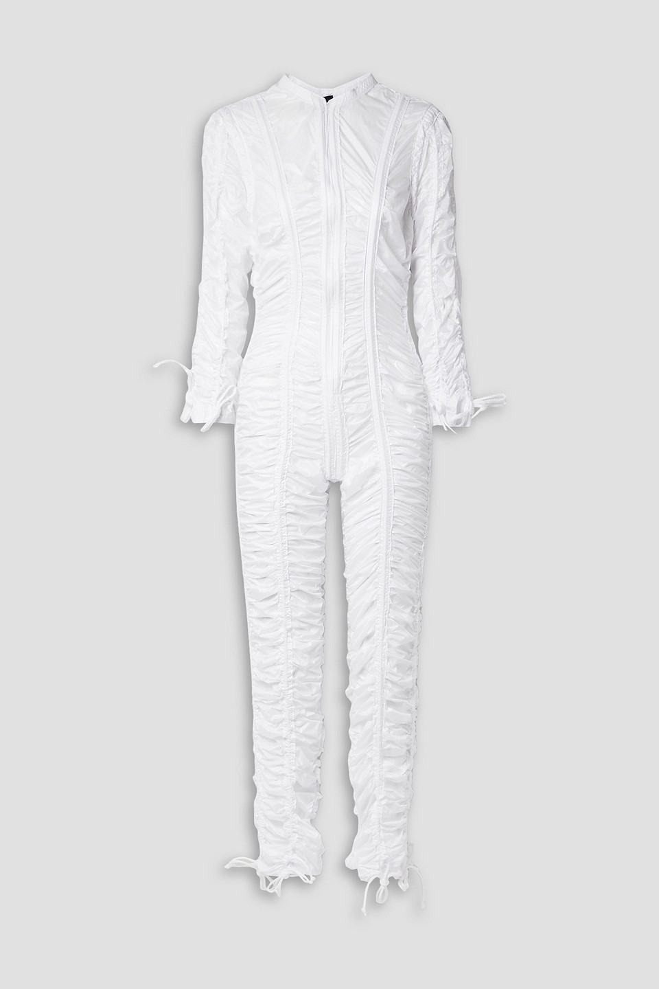 Norma Kamali Parachute Ruched Shell Jumpsuit In White