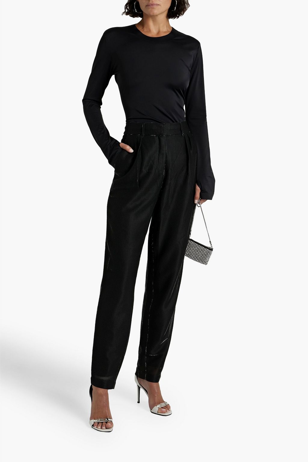 NORMA KAMALI Open-back stretch-satin jersey top