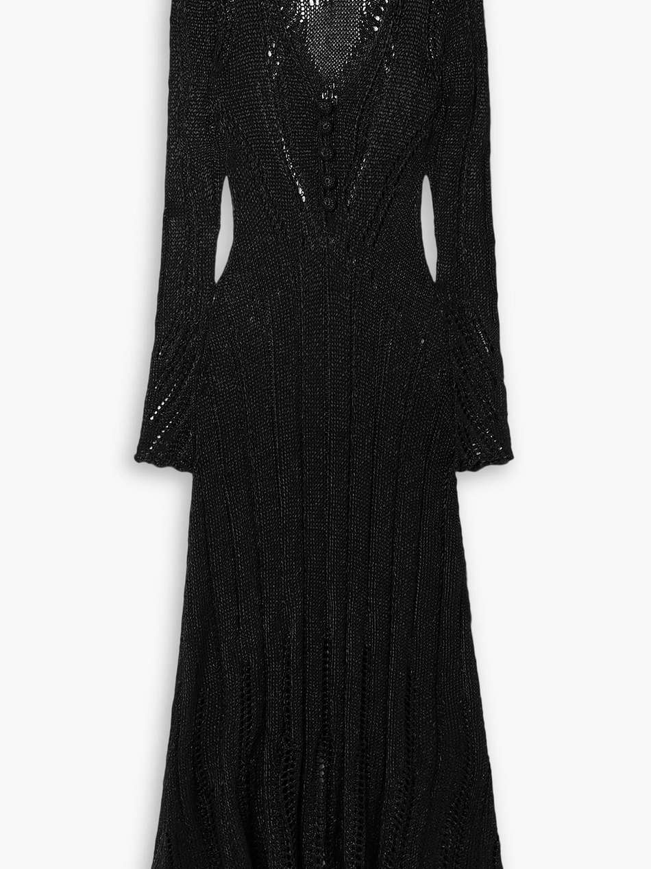 open-knit scalloped maxi dress