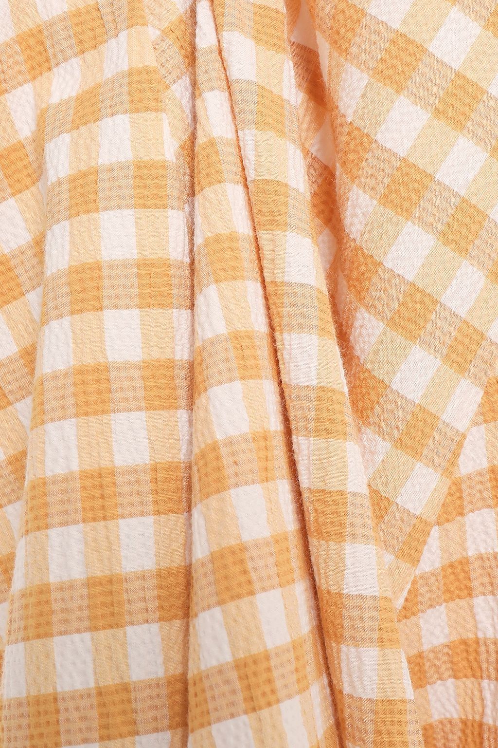 PAPER LONDON Mona gingham cotton-blend seersucker midi dress