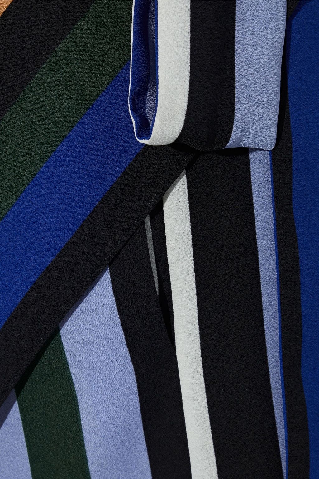 DIANE VON FURSTENBERG Tilda striped crepe de chine midi wrap skirt