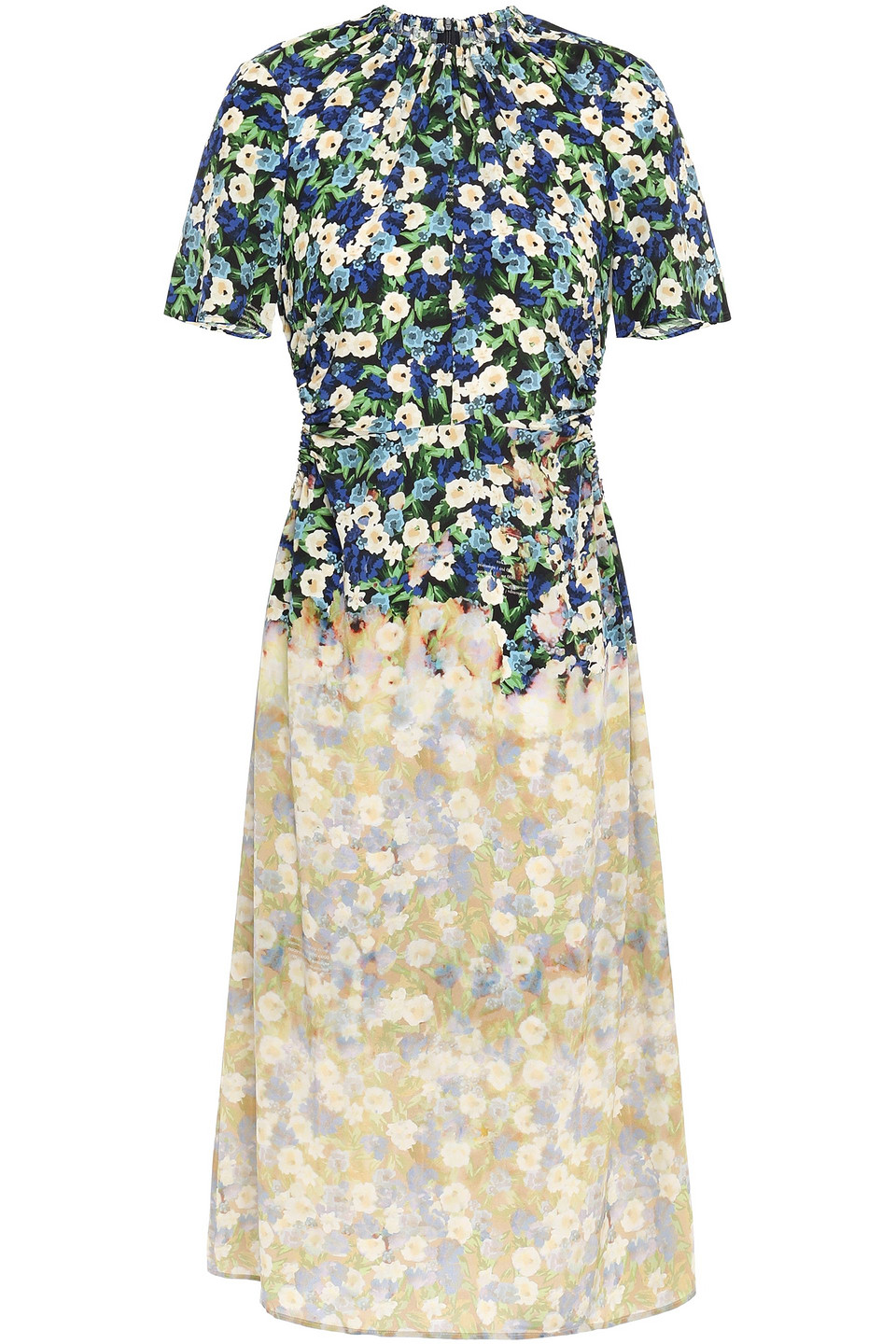Rokh Woman Floarl-print Silk Crepe De Chine Dress Blue Size 34