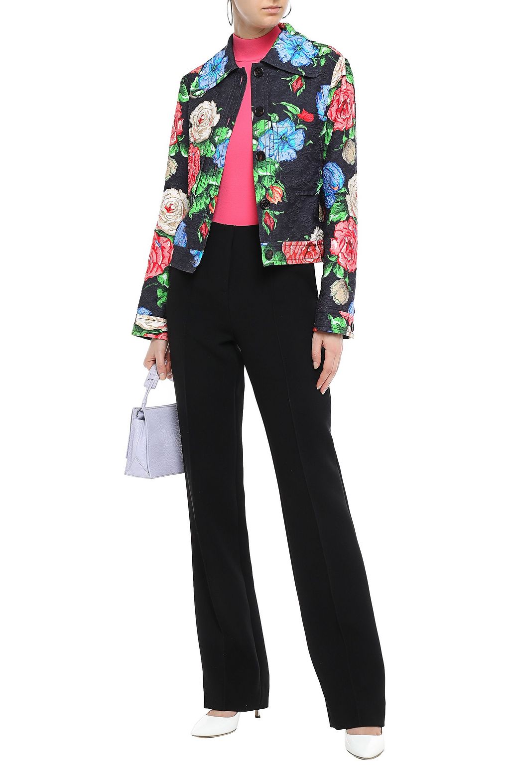 NINA RICCI Floral-print cotton-blend cloqué jacket