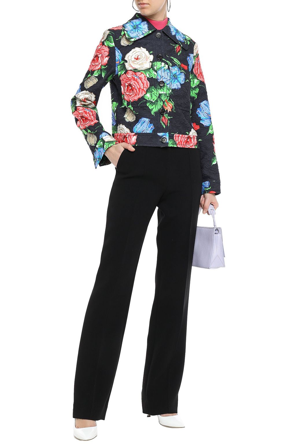 NINA RICCI Floral-print cotton-blend cloqué jacket