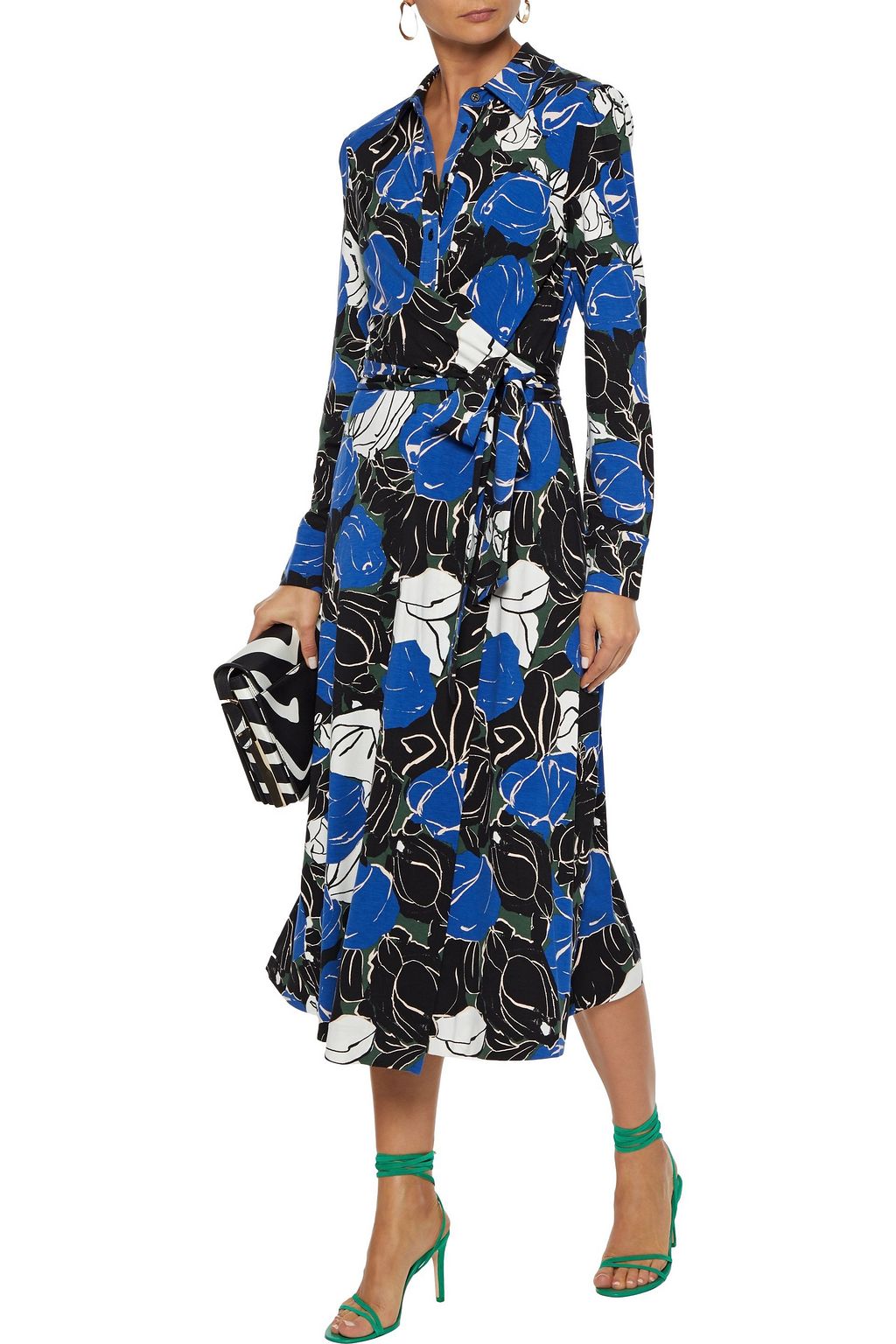 DIANE VON FURSTENBERG Sana printed stretch-jersey midi wrap dress