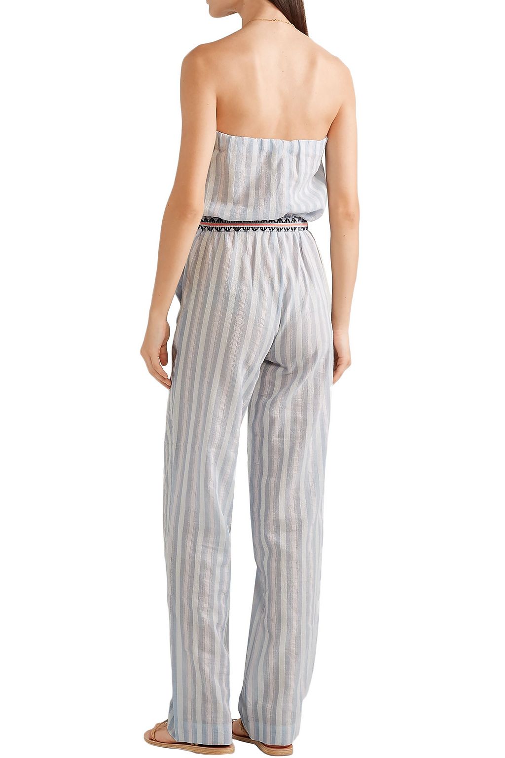 LEMLEM Nefasi striped cotton-blend gauze jumpsuit