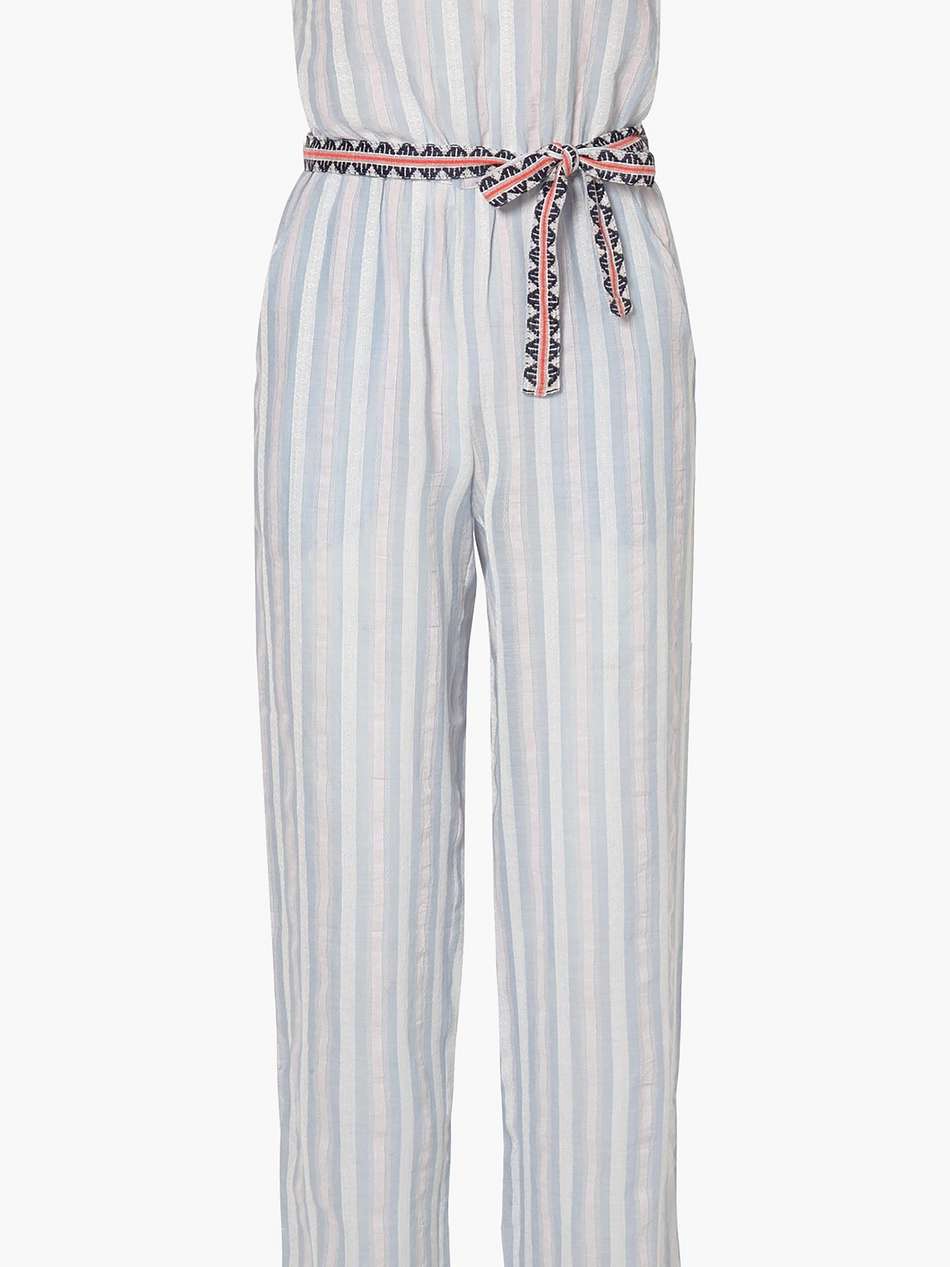 nefasi striped cotton-blend gauze jumpsuit