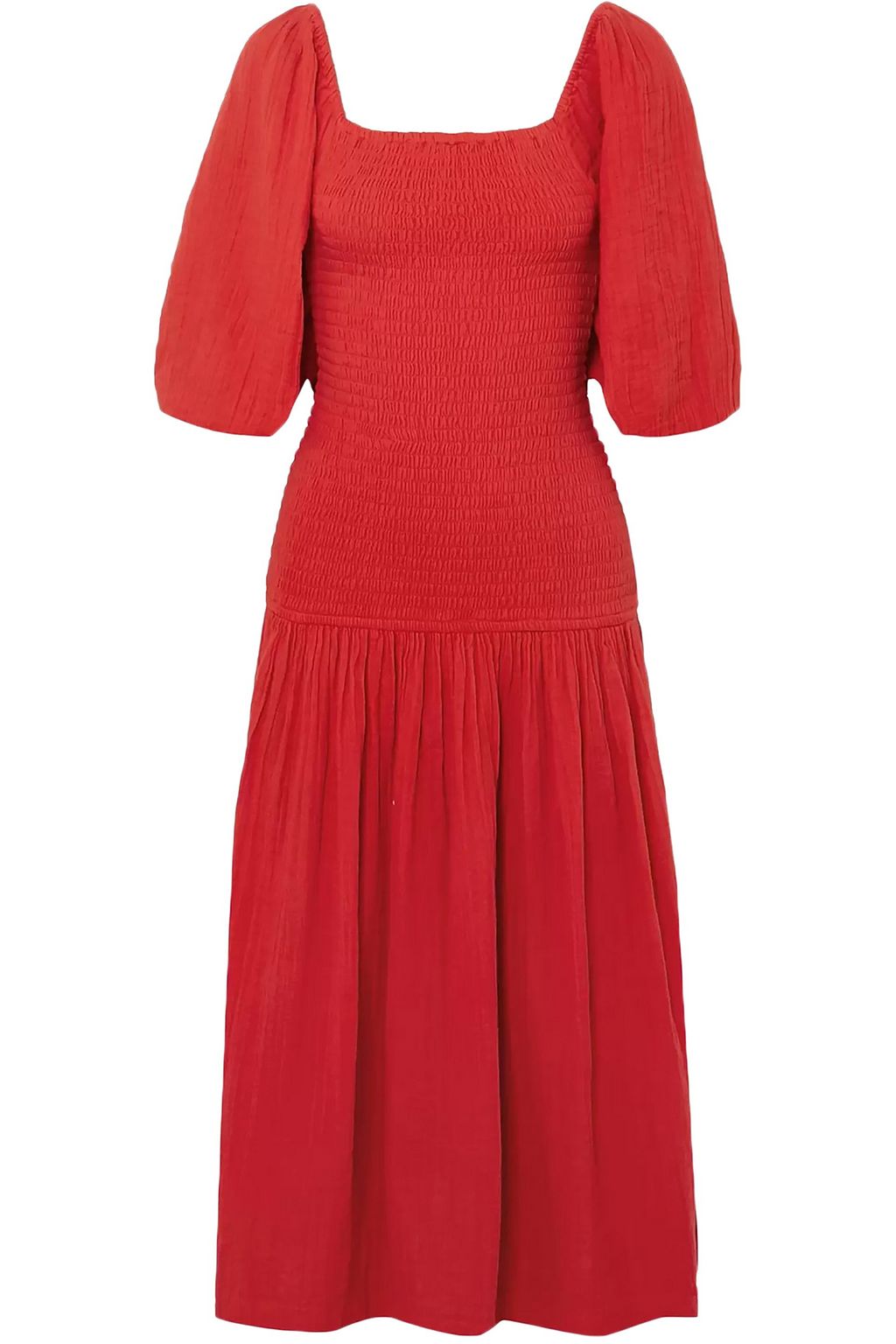 smocked cotton dress