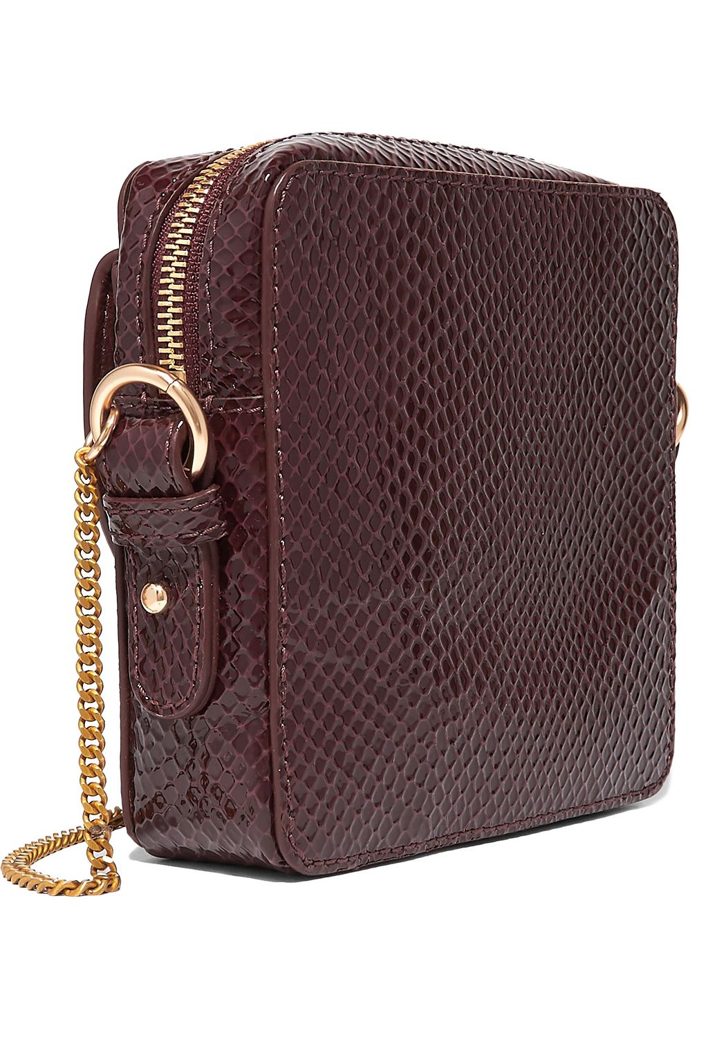SEE BY CHLOÉ Joan Square patent snake-effect leather shoulder bag