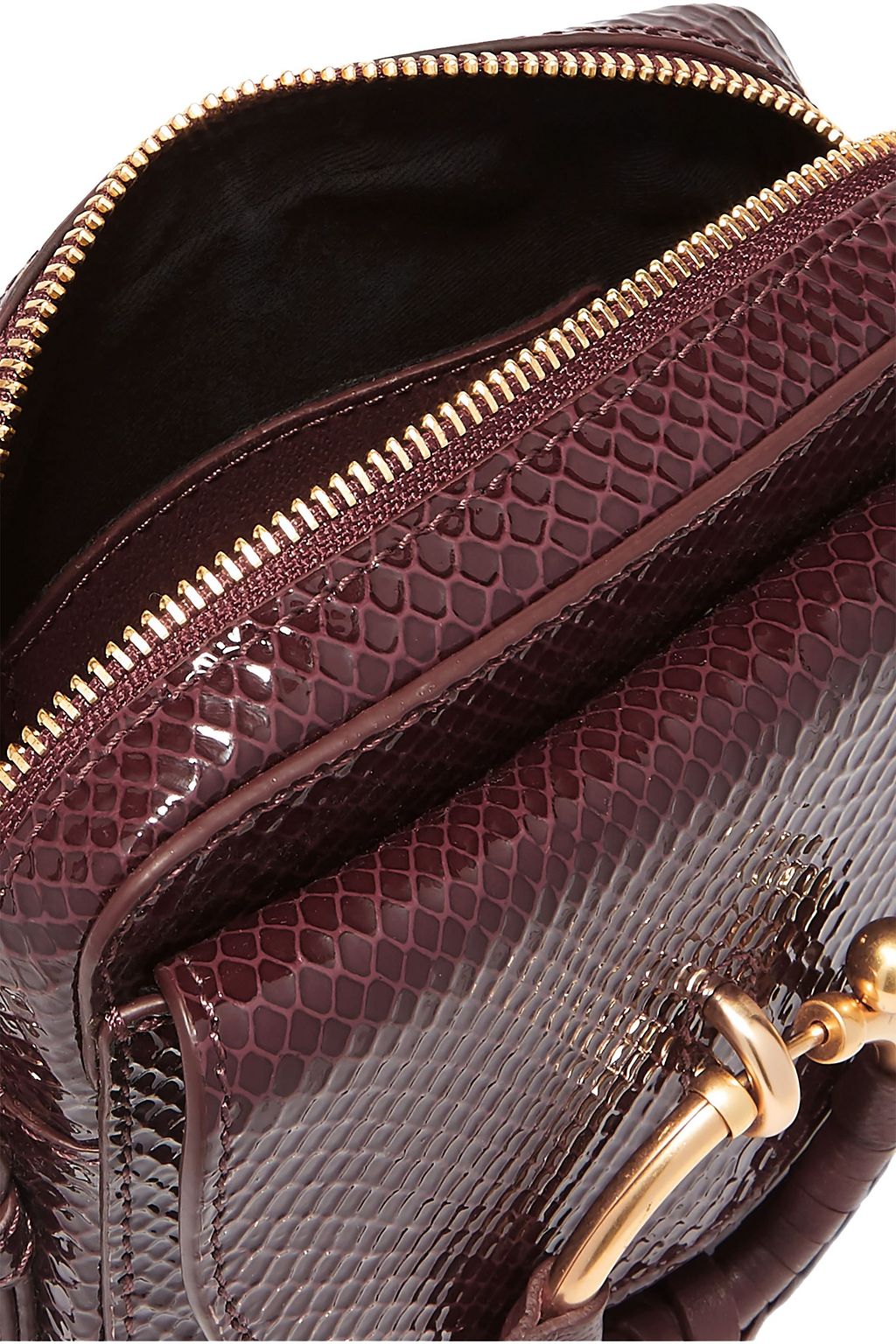 SEE BY CHLOÉ Joan Square patent snake-effect leather shoulder bag