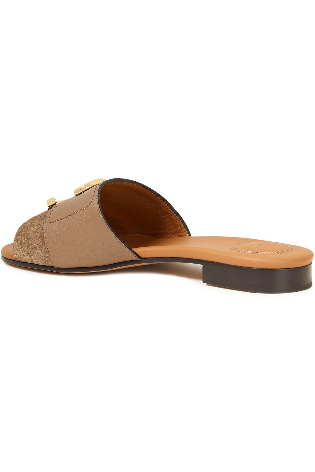 Mushroom Suede and leather slides | Sale up to 70% off | THE OUTNET | CHLOÃ | THE OUTNET