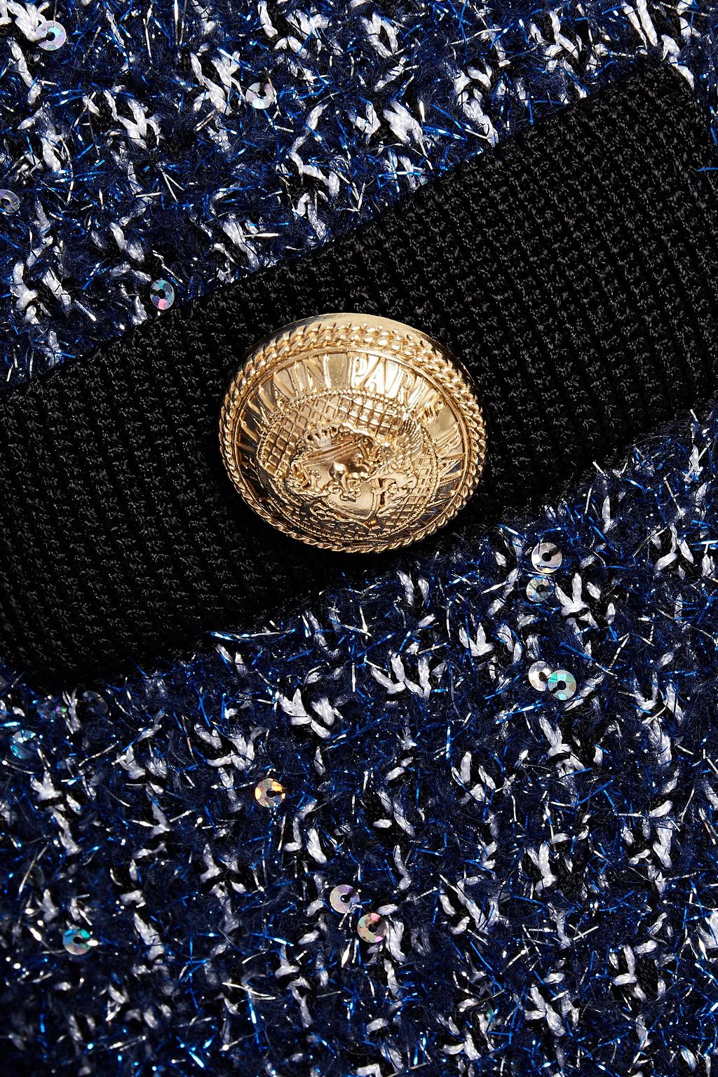 BALMAIN Embellished metallic tweed jacket