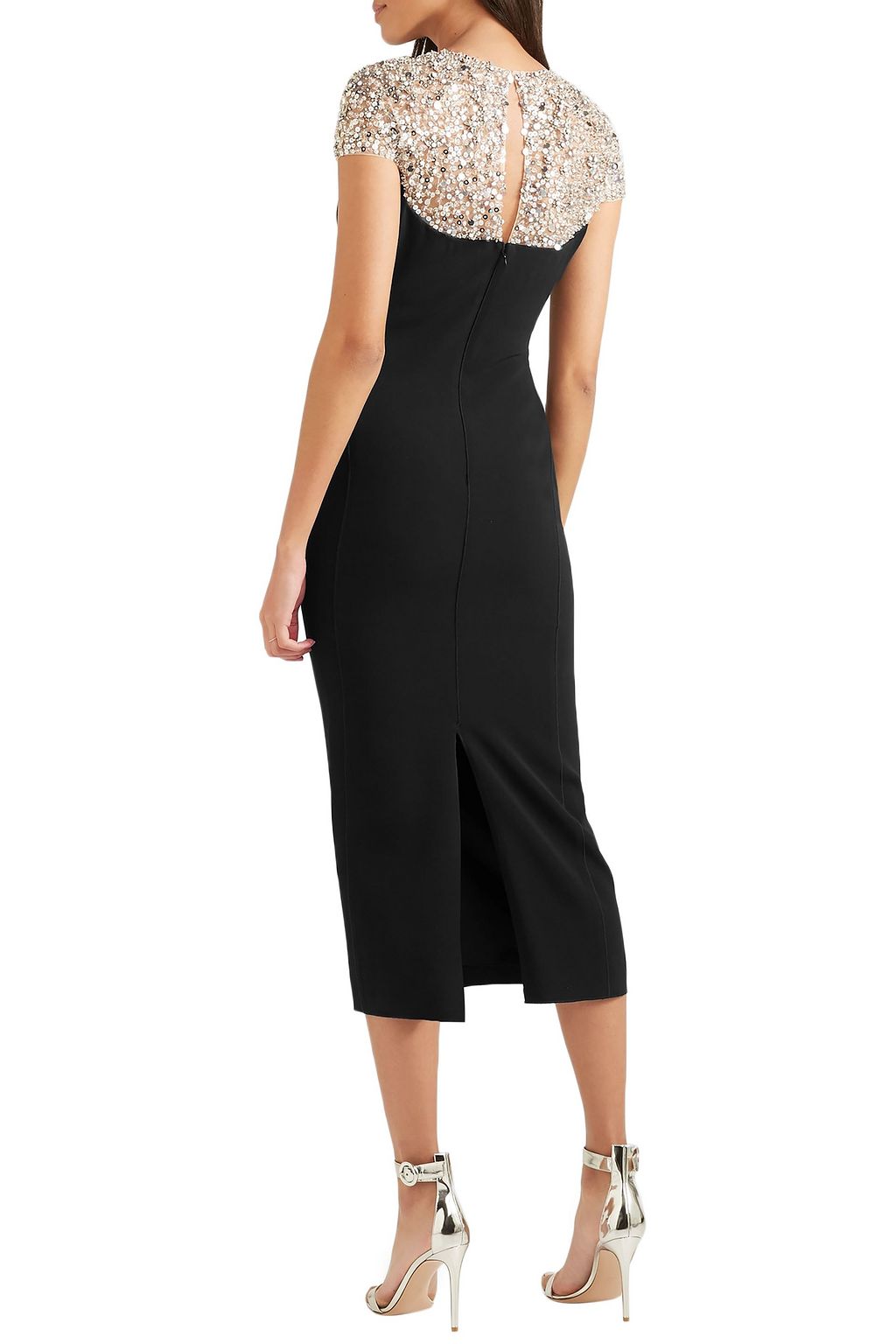 JENNY PACKHAM Olivia embellished tulle and cady midi dress