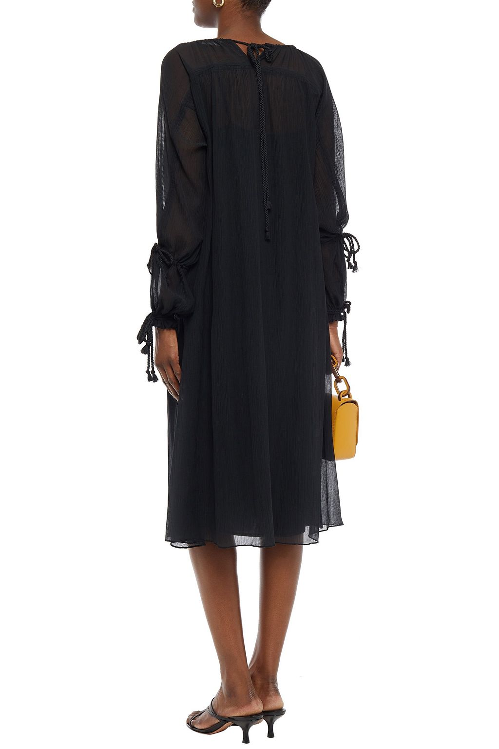 BY MALENE BIRGER Gathered cotton and silk-blend crepon midi dress