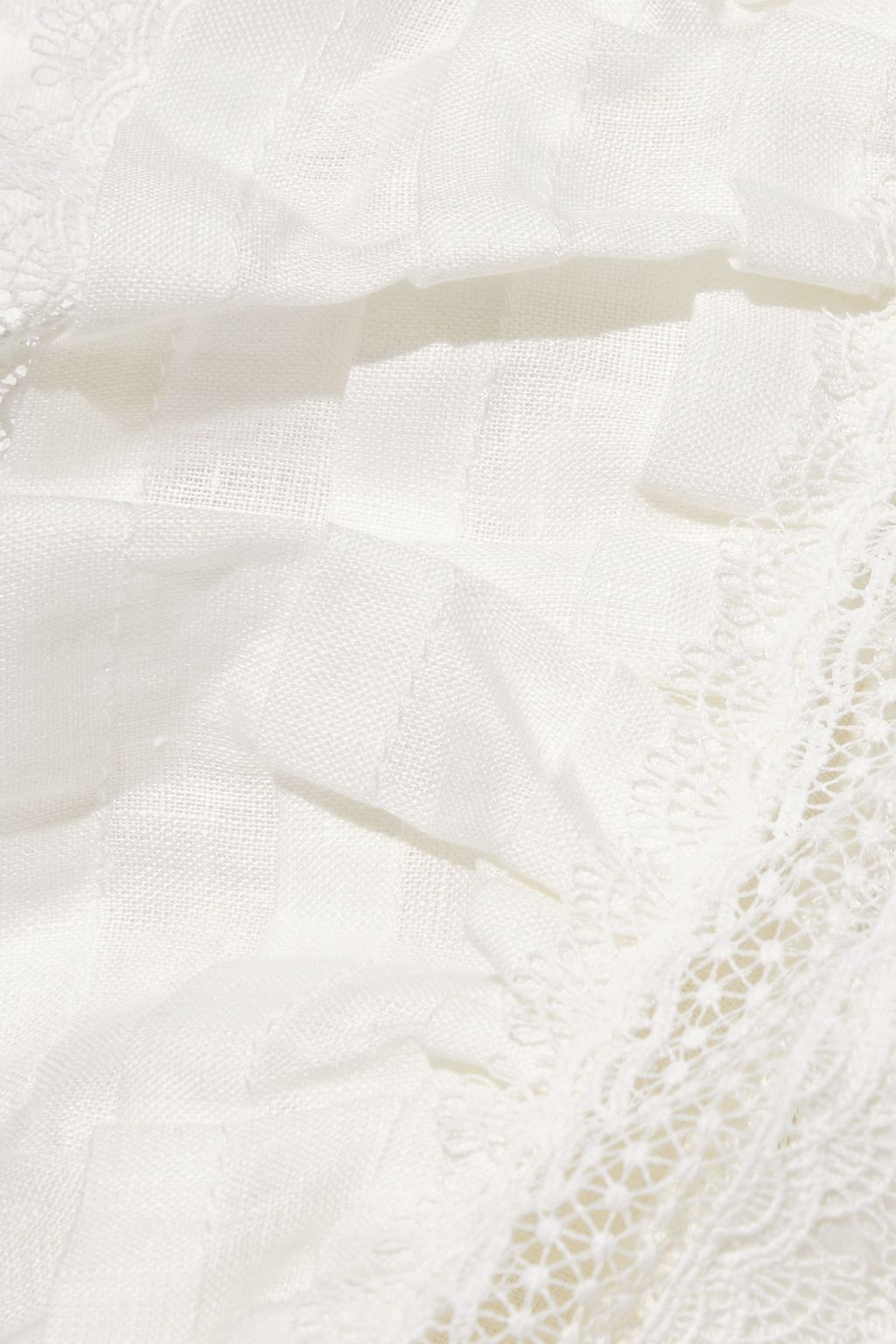 ZIMMERMANN Allia ruffled lace-trimmed linen-gauze top