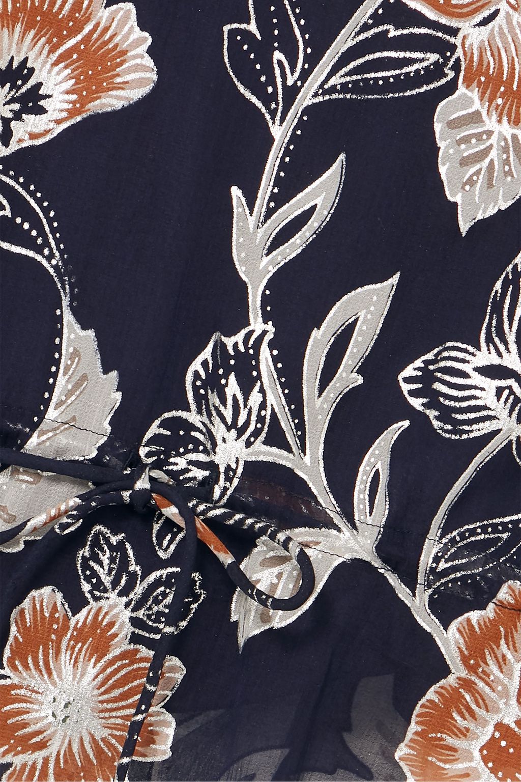 SEE BY CHLOÉ Ruffled metallic silk and cotton-blend crepon-jacquard blouse