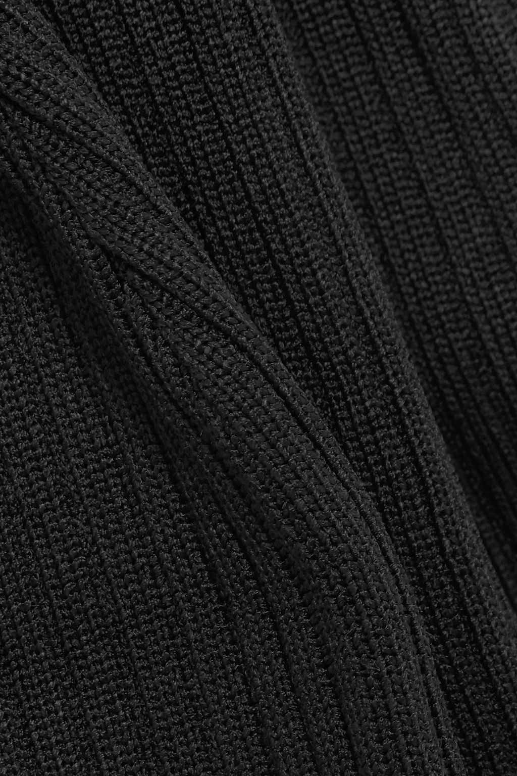 BALMAIN Cutout ribbed and pointelle-knit mini dress