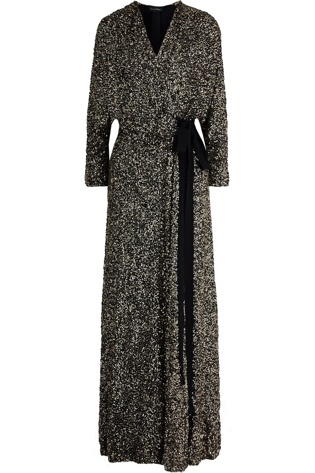 JENNY PACKHAM Bow-detailed sequined tulle wrap gown | Sale up to 70% ...