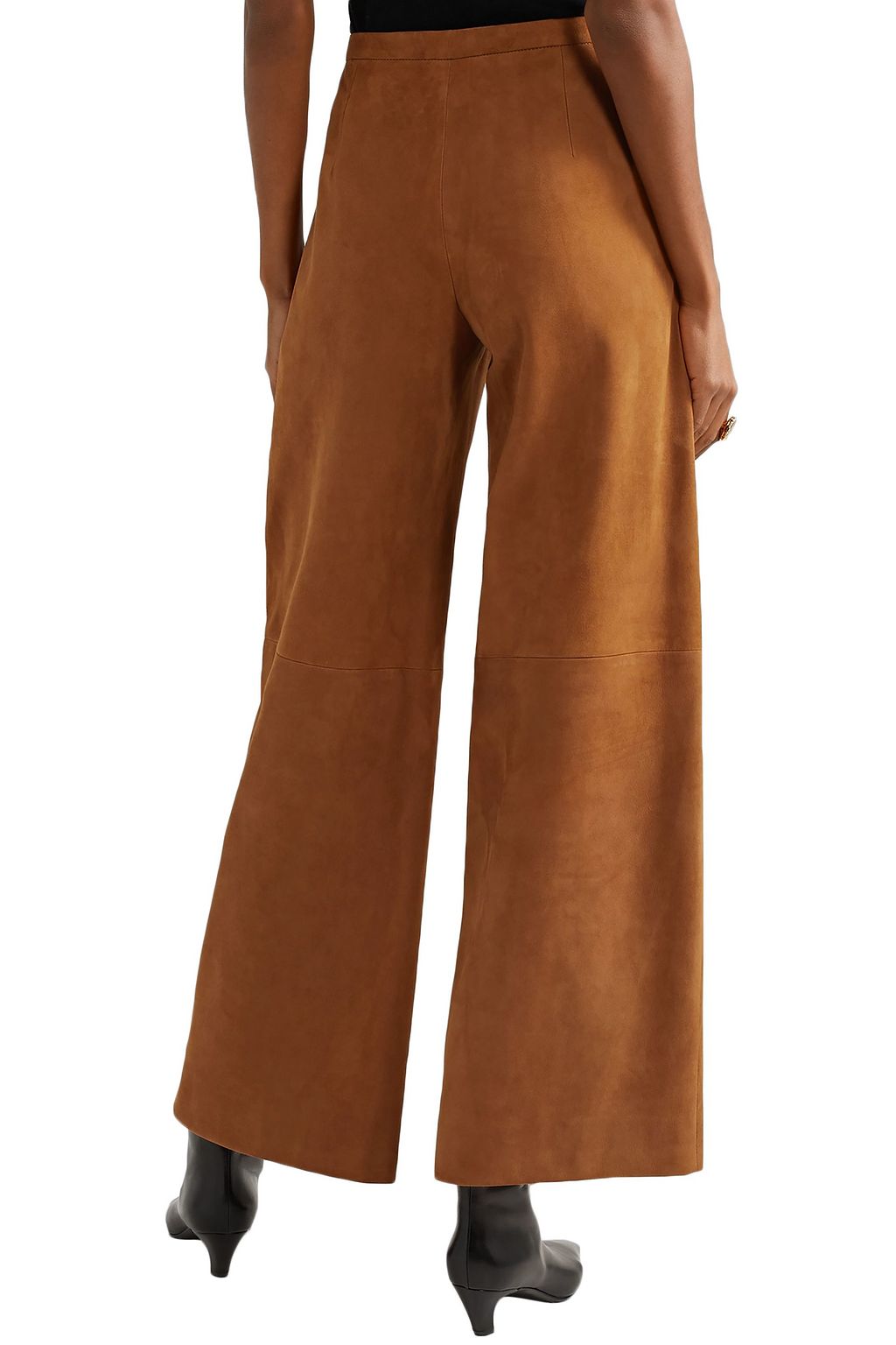 KHAITE Charlize suede wide-leg pants