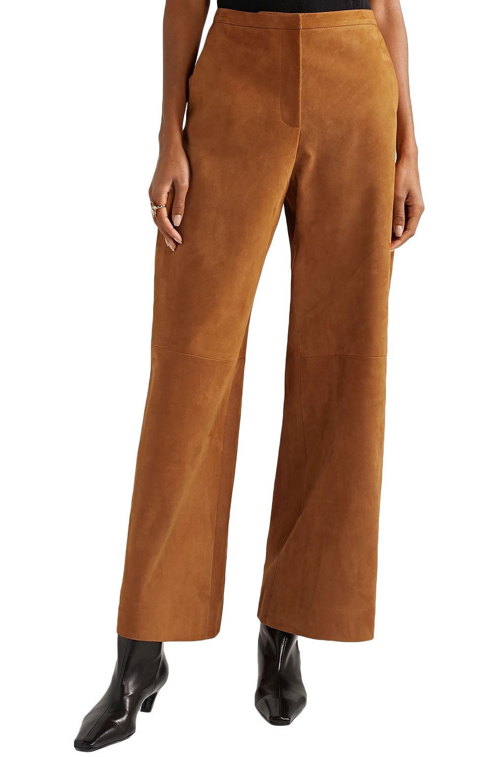 KHAITE Charlize suede wide-leg pants