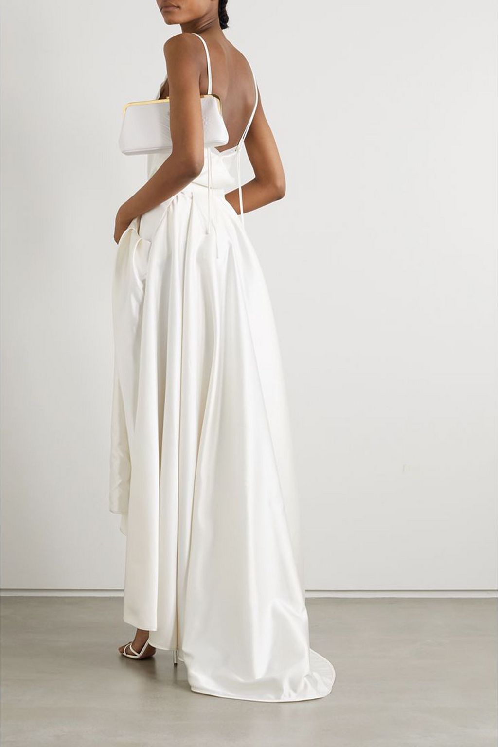 HALFPENNY LONDON Georgie pleated satin maxi skirt