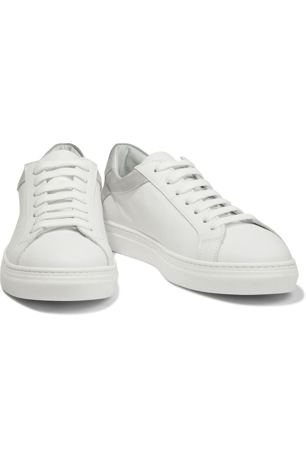 IRIS & INK Ilana suede-trimmed leather sneakers