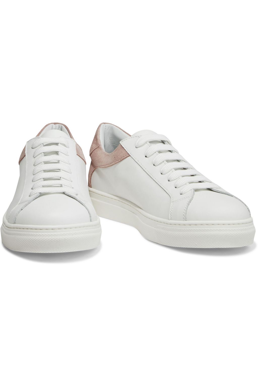 IRIS & INK Ilana suede-trimmed leather sneakers