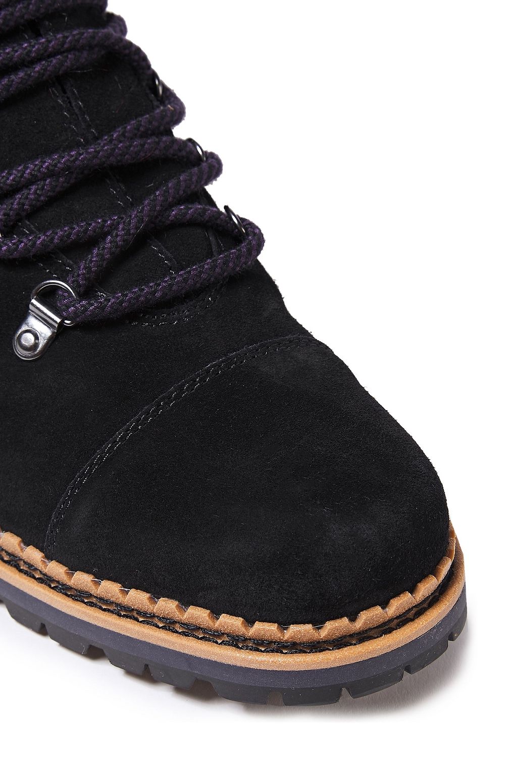 SAM EDELMAN Bowen faux fur-trimmed suede ankle boots