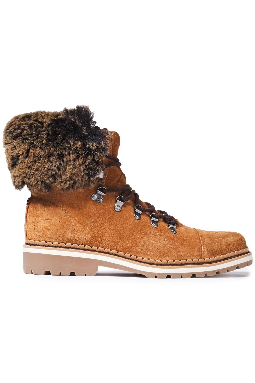 sam edelman bowen bistro suede and faux fur hiking boots