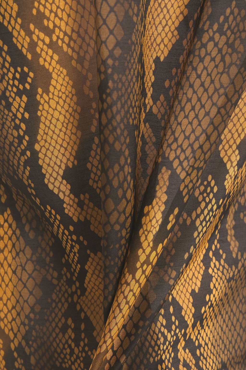 CURRENT/ELLIOTT Snake-print cotton and silk-blend voile tank