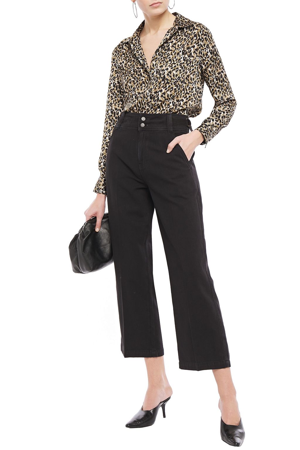 CURRENT/ELLIOTT Cotton and linen-blend canvas straight-leg pants