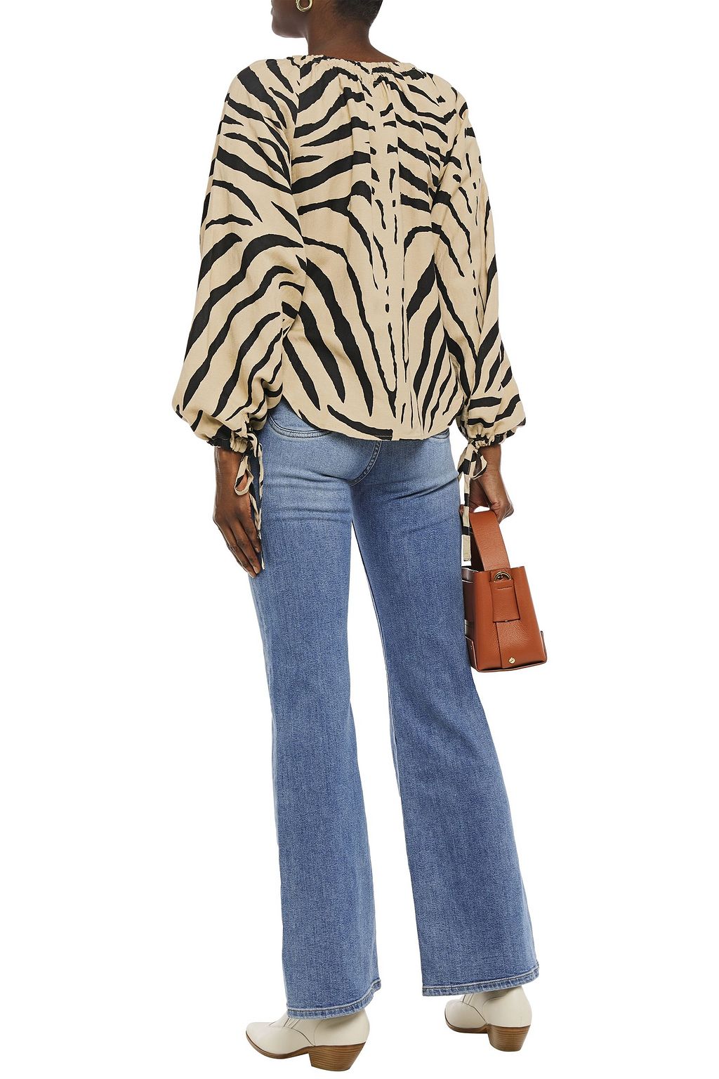 CURRENT/ELLIOTT The Scooped Jarvis faded mid-rise flared jeans