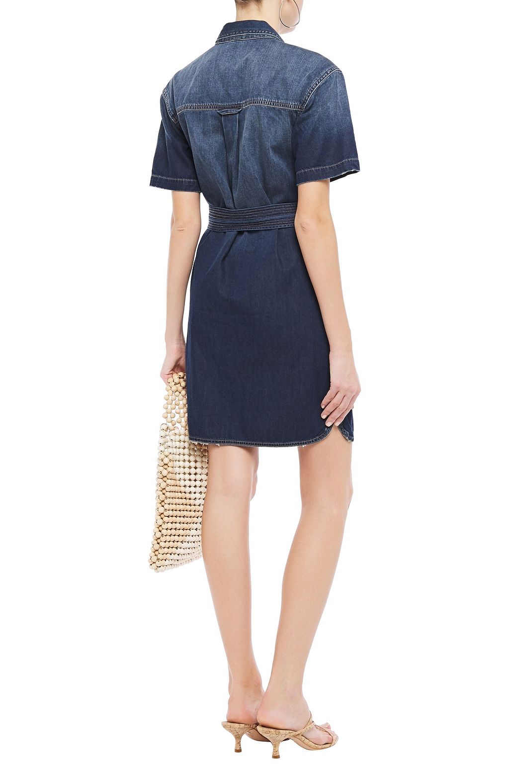 CURRENT/ELLIOTT The Flint belted denim mini shirt dress