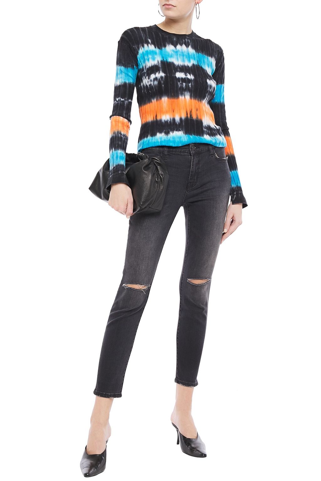 CURRENT/ELLIOTT The Stiletto distressed mid-rise skinny jeans