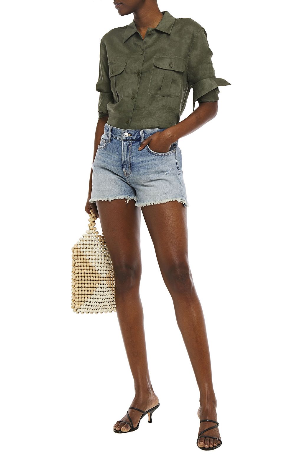 Boyfriend distressed denim shorts 