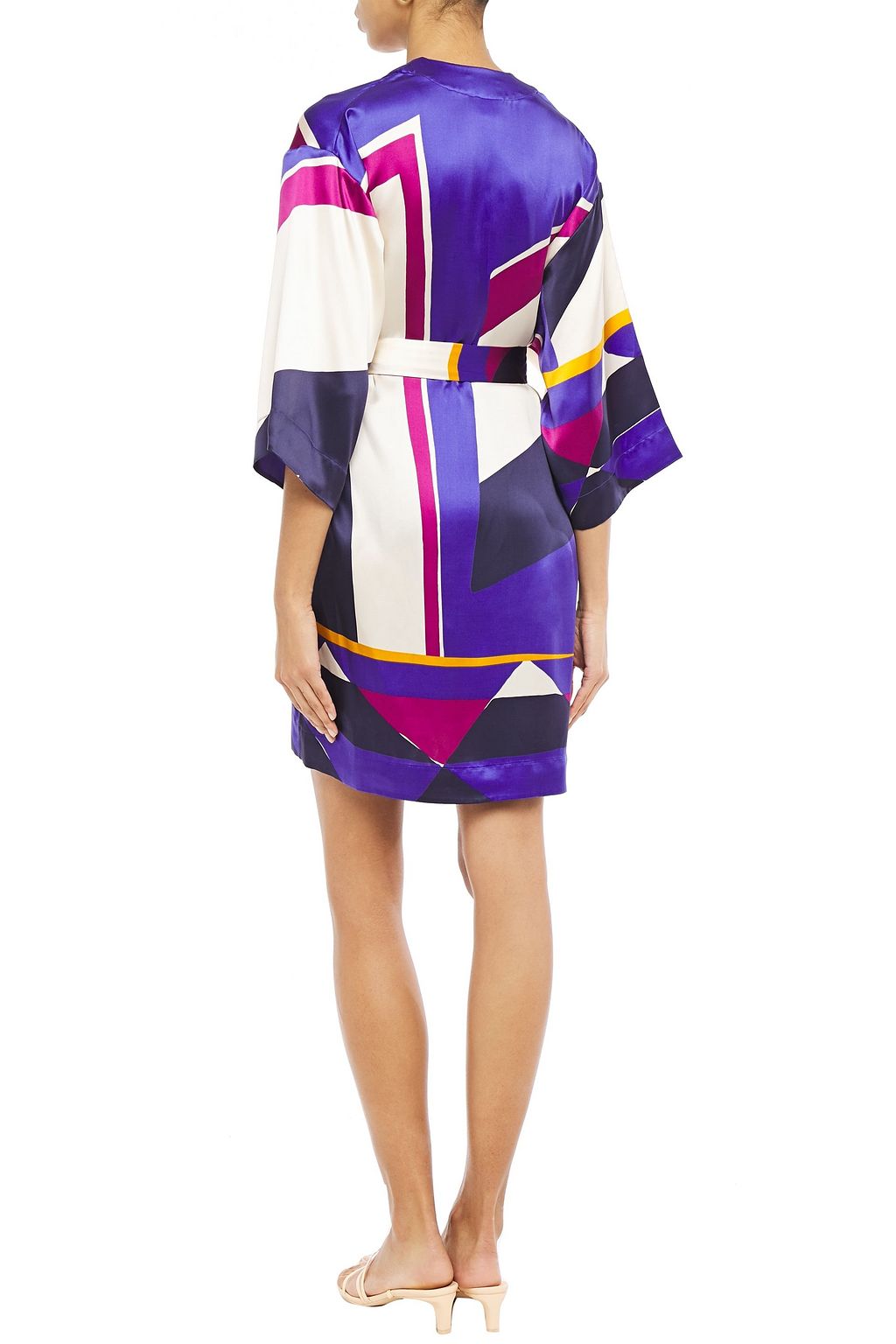ERES Artwork Museum printed silk-satin kimono