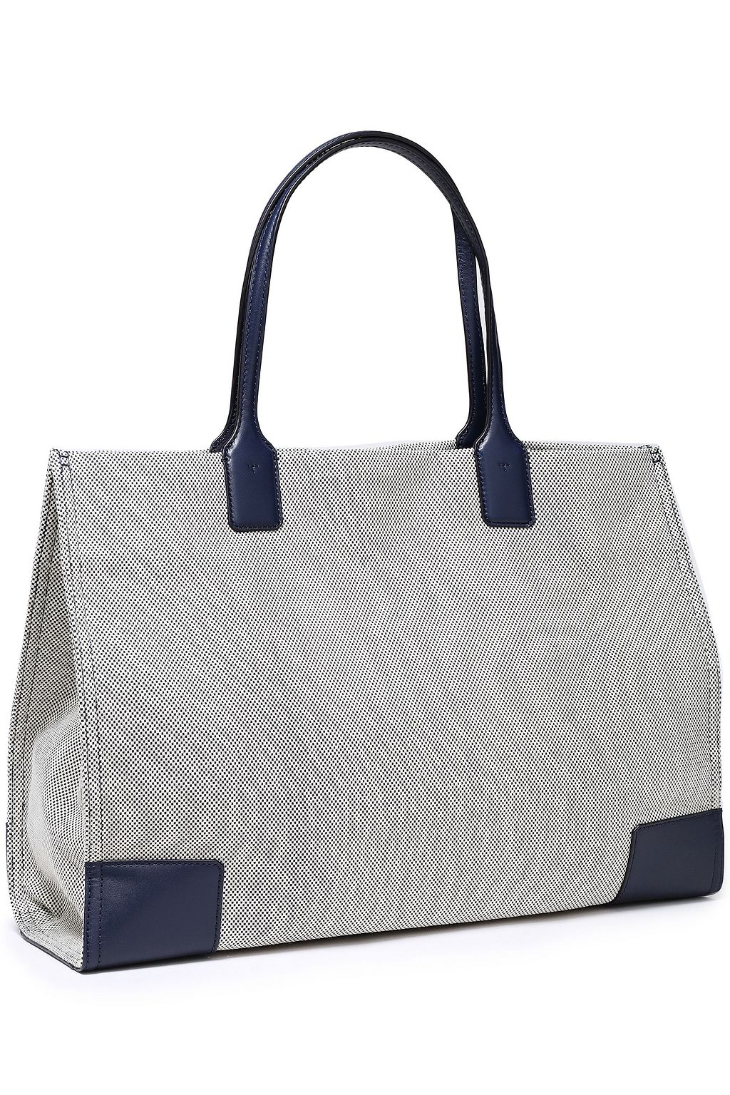 TORY BURCH Ella leather-trimmed canvas tote