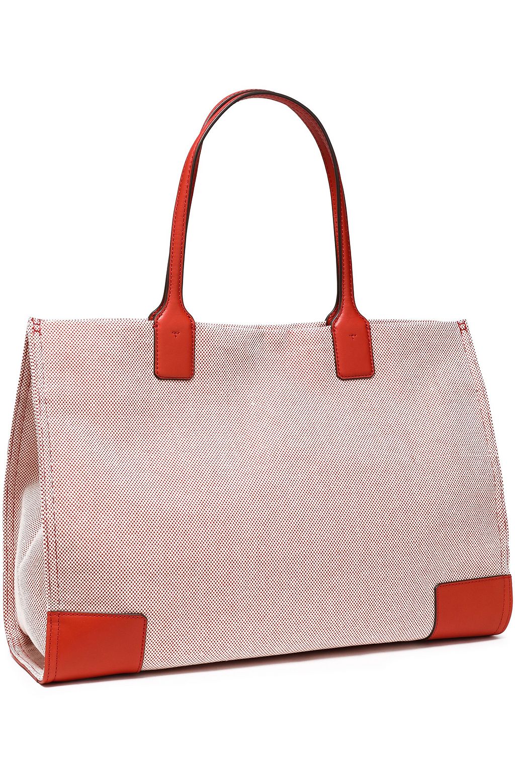 TORY BURCH Ella leather-trimmed canvas tote