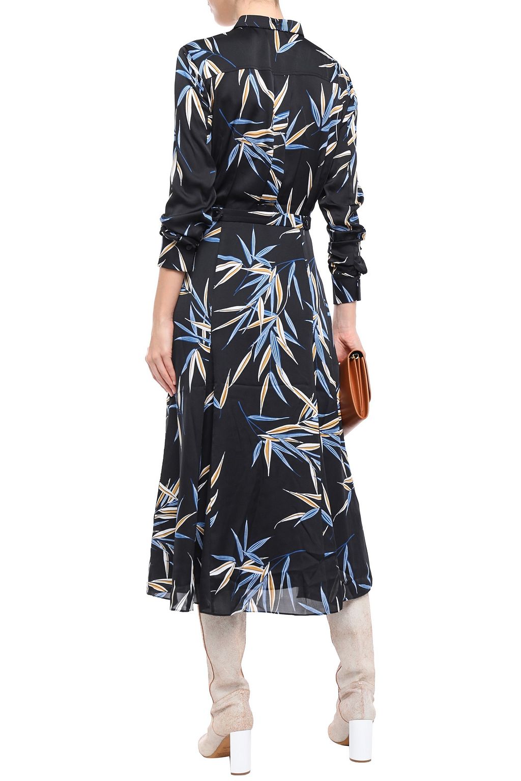 EQUIPMENT Printed satin midi shirt dress