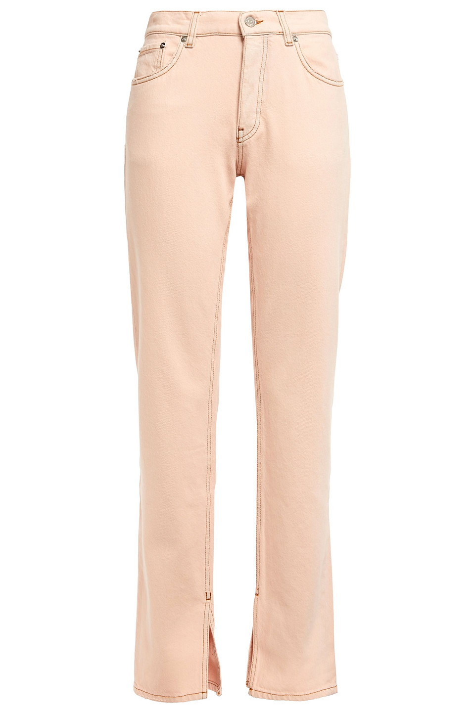 Ganni Woman High-rise Straight-leg Jeans Baby Pink Size 31