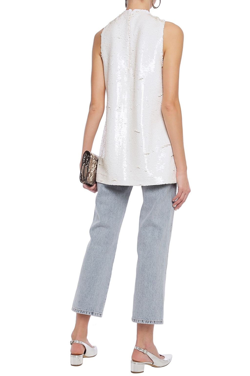 GANNI Sonora sequined satin top