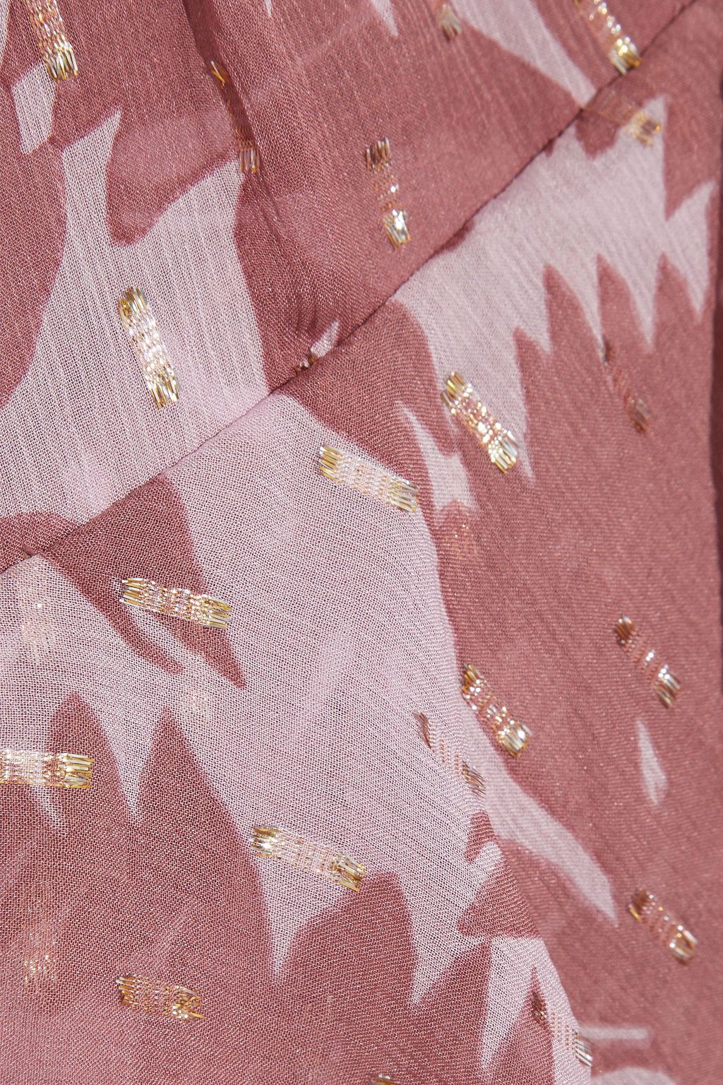 DIANE VON FURSTENBERG Millie printed metallic fil coupé silk-blend georgette top