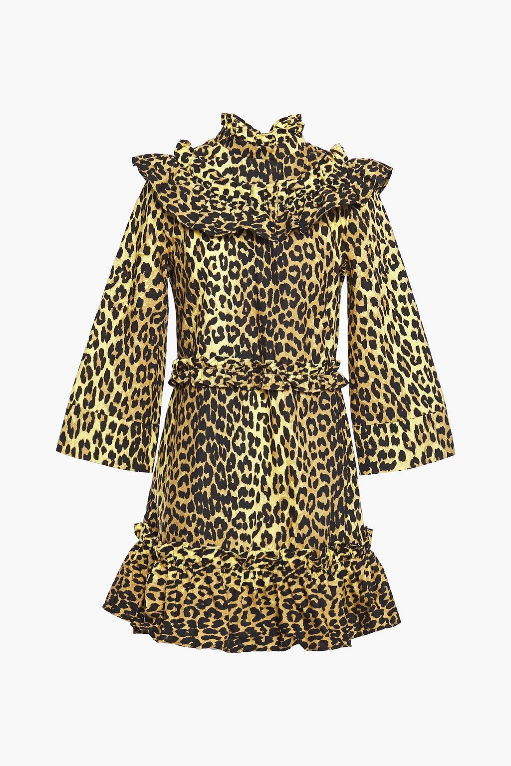 ganni leopard print mini dress