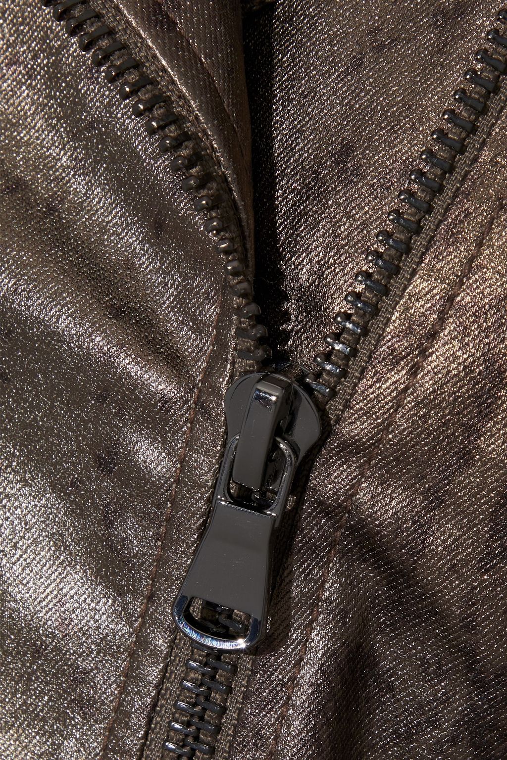 J BRAND Aiah coated snake-print cotton-blend twill biker jacket
