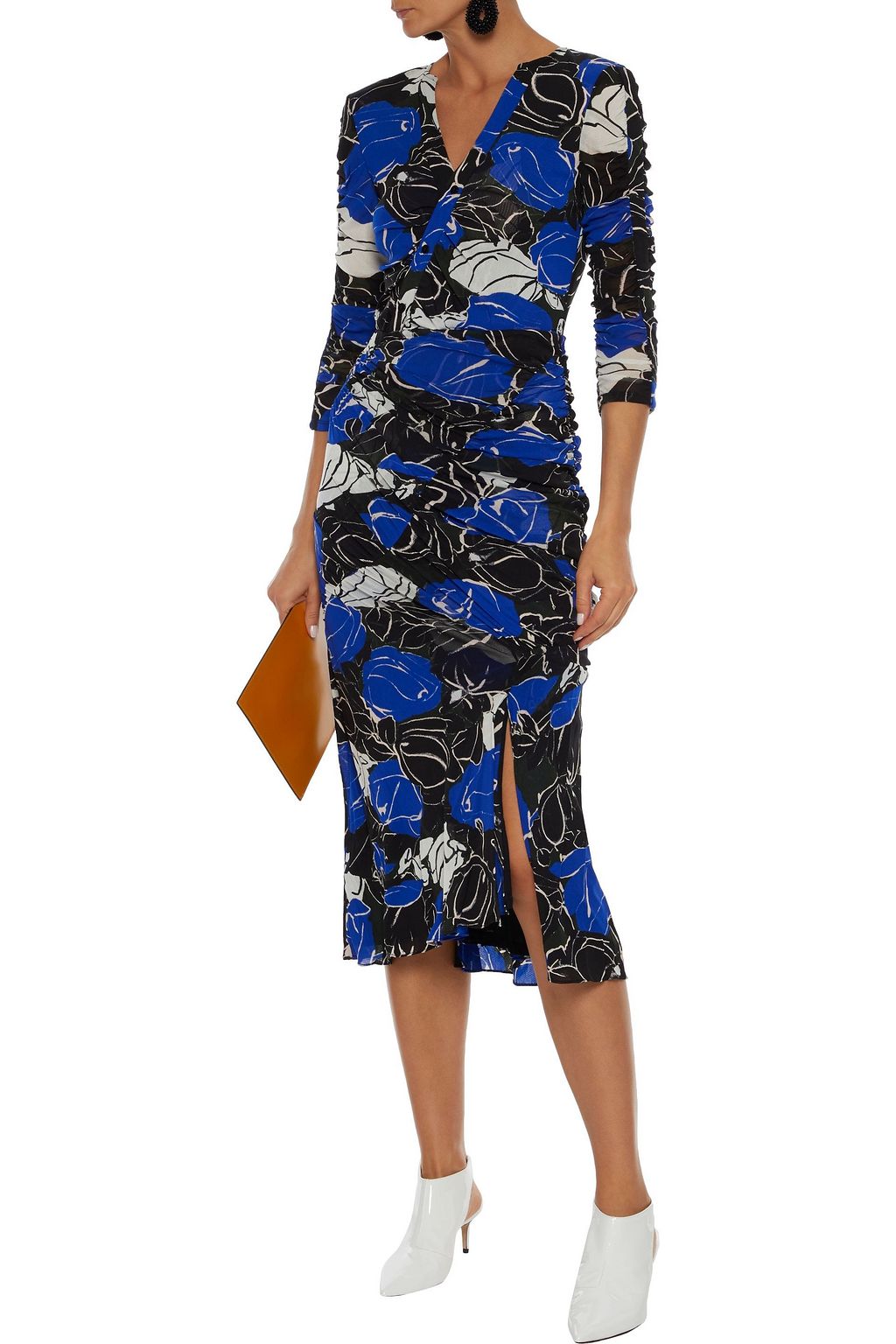 briella ruched mesh dress