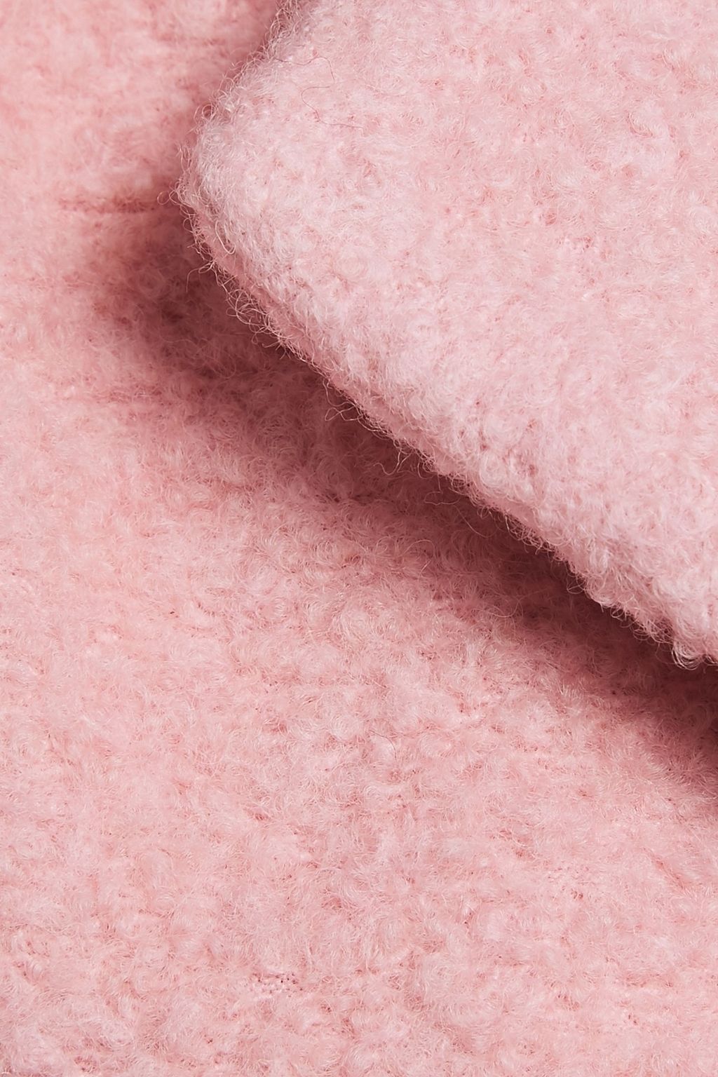 GANNI Belted wool-blend bouclé coat