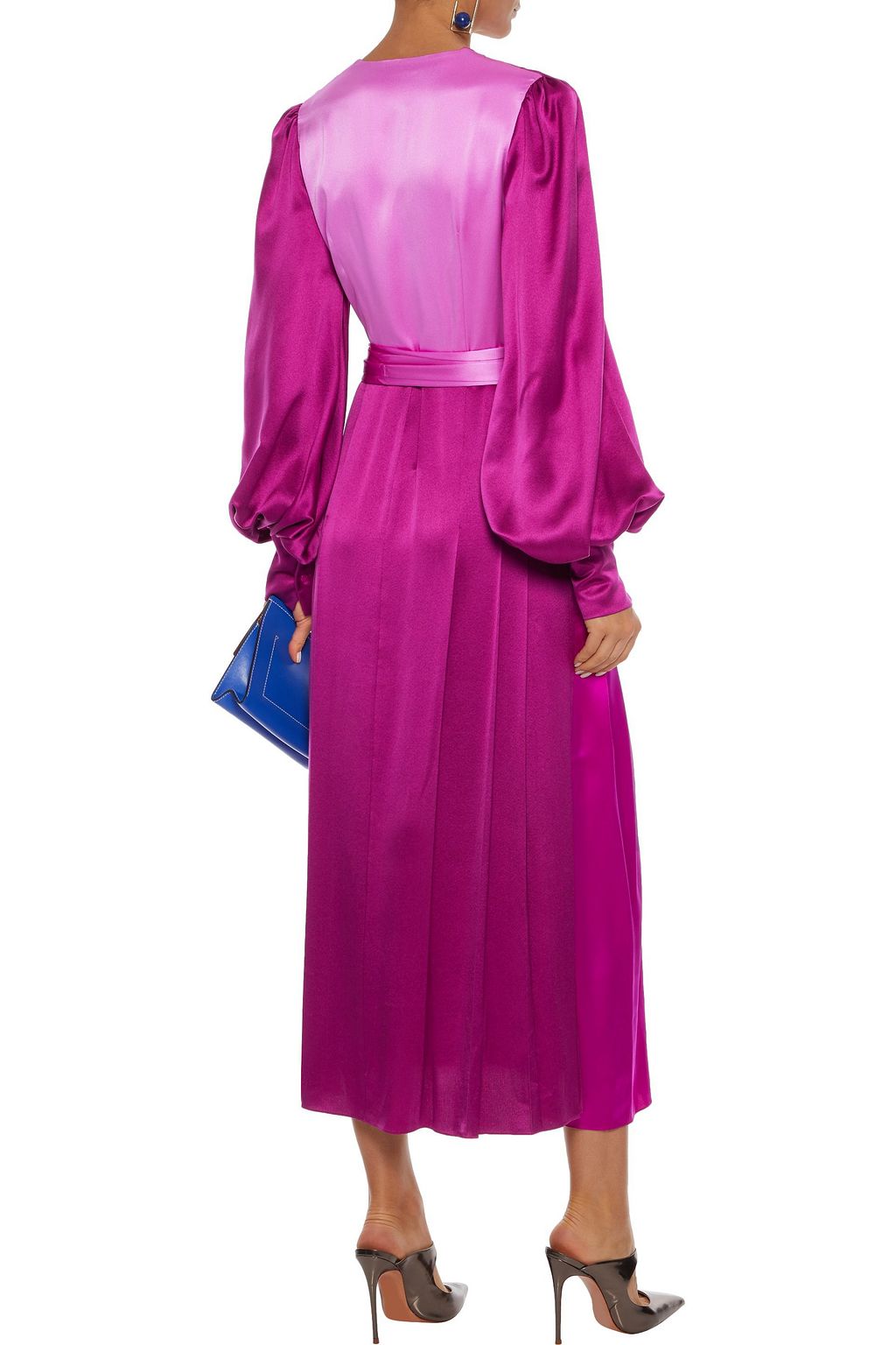 ROKSANDA Elena wrap-effect two-tone silk-satin midi dress