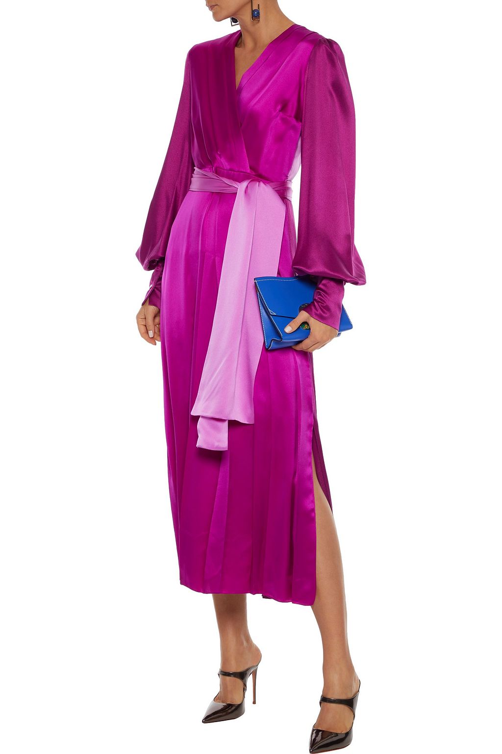 ROKSANDA Elena wrap-effect two-tone silk-satin midi dress