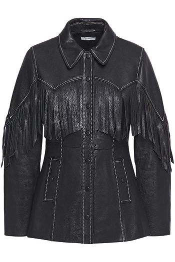 Ganni heavy leather jacket outlet